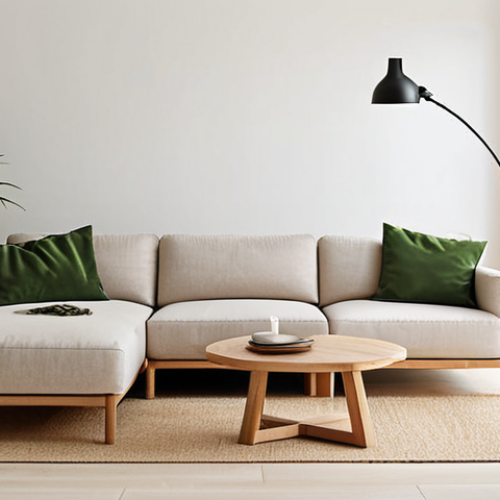 Home 7 **Simple Design for Minimalist Clients**:
"Create an image of a minimalist living room featuring neutral colors, clean lines, and practical furniture. Include natural lighting and green plants to enhance the sense of simplicity and comfort. Use natural materials like wood and glass."